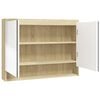 vidaXL Kopalni&scaron;ka omarica z ogledalom 80x15x60 cm MDF bela in hrast