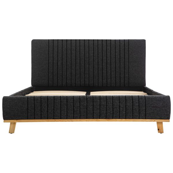 vidaXL Posteljni okvir temno sivo blago 140x200 cm