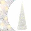 vidaXL Umetna novoletna jelka pop-up 150 LED diod bela 150 cm