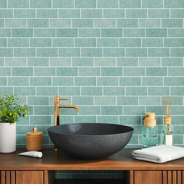 vidaXL Podhodna ploščica 10 pcs Siva zelena 29.4 x 21.4 cm