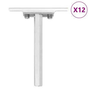 vidaXL Plavajoči nosilci za police 12 kosov &Oslash;12x100 mm ogljikovo jeklo