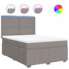 vidaXL Box spring postelja z vzmetnico taupe 140x190 cm blago