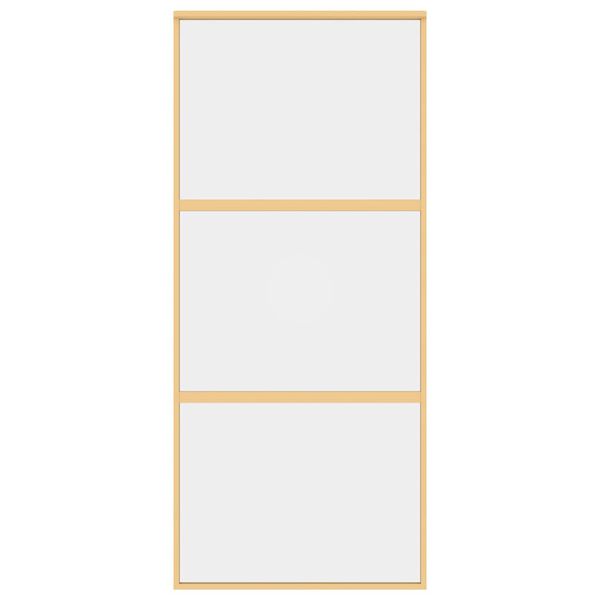 vidaXL Drsna vrata zlata 90x205 cm prozorno ESG steklo in aluminij