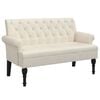 vidaXL Klop z naslonom 120x62x75,5 cm laneno platno