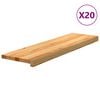 vidaXL Podloge za stopnice 20 kosov rjave 90x25x2 cm trdna hrastovina
