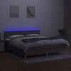 vidaXL Box spring postelja z vzmetnico LED taupe 180x200 cm blago