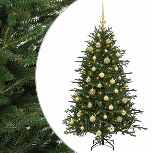 vidaXL Umetna božična jelka z bučko 150 cm 150 LED Toplo bela