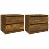 vidaXL Nočna omarica 2 kosa dimljeni hrast 50x39x43,5 cm konstr. les