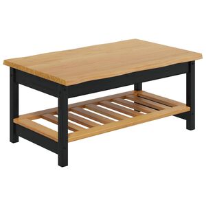VidaXL Klubska miza EKAI Črna 100 x 60 x 45,5 cm Trdna borovina
