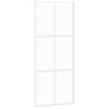 vidaXL Drsna vrata bela 90x205 cm kaljeno steklo in aluminij