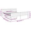 vidaXL Posteljni okvir z 2 predaloma temno siva borovina 200x200 cm