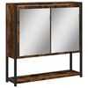 vidaXL Kopalni&scaron;ka omarica z ogledalom dimljeni hrast 60x16x60 cm les