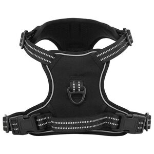 vidaXL Pasja oprsnica s povodcem in ovratnico nastavljiva črna S