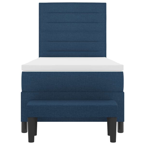 vidaXL Postelja z vzmetnico z vzmetnico Modra 80 x 200 cm blago