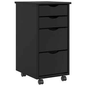 vidaXL Rolling Cabinet s predali "MOSS" Masivni les borovega lesa