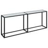 vidaXL Konzolna mizica beli marmor 200x35x75,5 cm kaljeno steklo