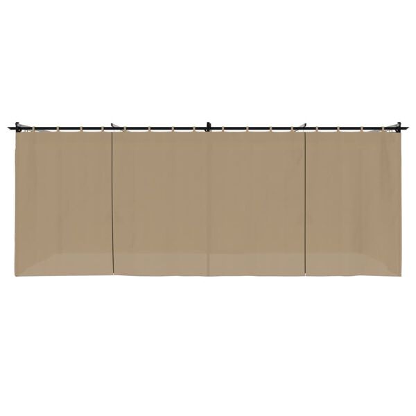 vidaXL Paviljon z zavesami taupe 6x3 m jeklo
