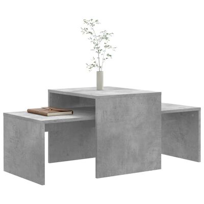 vidaXL Komplet klubskih mizic betonsko siv 100x48x40 cm iverna plošča