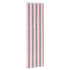 vidaXL Zaslon proti insektom Chenille Srebrno sivo in roza 56 x 185 cm