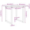 vidaXL Jedilna miza O okvir 90x90x75 cm trdna borovina jeklo
