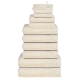 vidaXL 12-delni komplet brisač FROGN kremne barve 360 g/m&sup2;