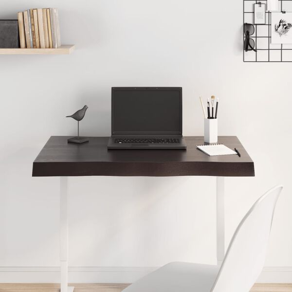 vidaXL Mizna plo&scaron;ča te. rjava 80x40x(2-6) cm obdelana trdna hrastovina