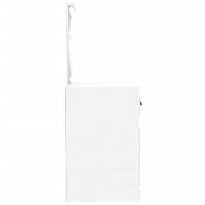 vidaXL Toaletna mizica z LED lučmi bela 90x50x132,5 cm inženirski les