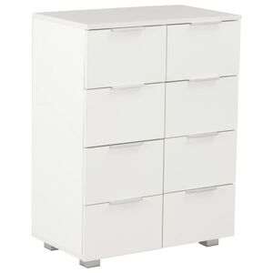 vidaXL Komoda visok sijaj bela 60x35x80 cm inženirski les