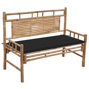 vidaXL Vrtna klop z blazino 120 cm bambus