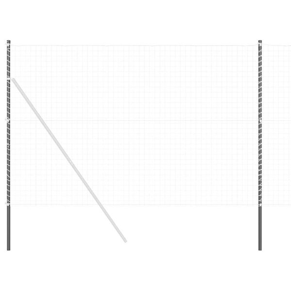 vidaXL Ograjni stebri 12 pcs Siva Jeklo s prašnim premazom