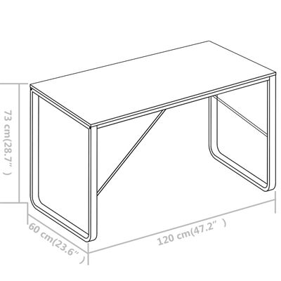 vidaXL Računalniška miza bela 120x60x73 cm