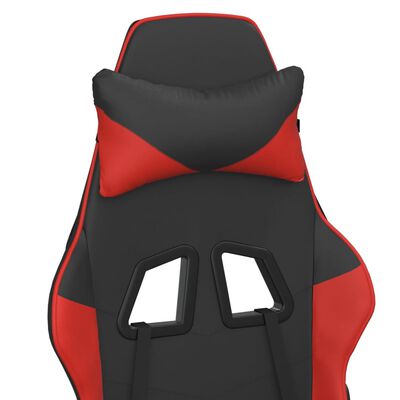 vidaXL Masažni igralni stol z oporo za noge črno in Rdeča umetno usnje