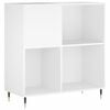 vidaXL Omarica za gramofonske plo&scaron;če bela 84,5x38x89 cm inženirski les
