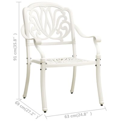 vidaXL Vrtni stoli 2 kosa liti aluminij beli