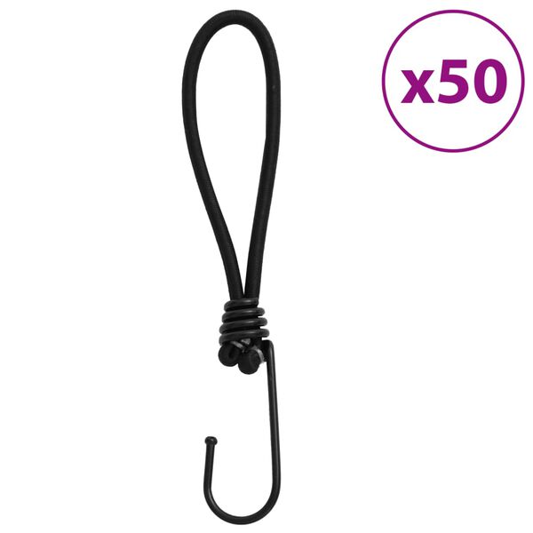 vidaXL Bungee elastična vrv s kavlji 50 kosov 17 cm