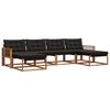 vidaXL Zunanja garnitura za sedenje z blazino 6 pcs Naravna in črna