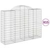 vidaXL Obokane gabion ko&scaron;are 15kosi 200x50x140/160 cm pocinkano železo
