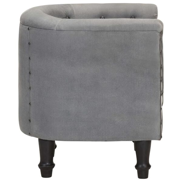 vidaXL Tubast stol črno pravo usnje in trden mangov les