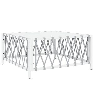 vidaXL Vrtna miza bela 70x70x34 cm tkanina