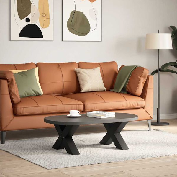 vidaXL Noge za klubsko mizico v obliki črke X, 2 kosa, črne, 60 x (30-31) cm, jeklo