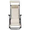 vidaXL Zložljiv ležalnik iz blaga krem