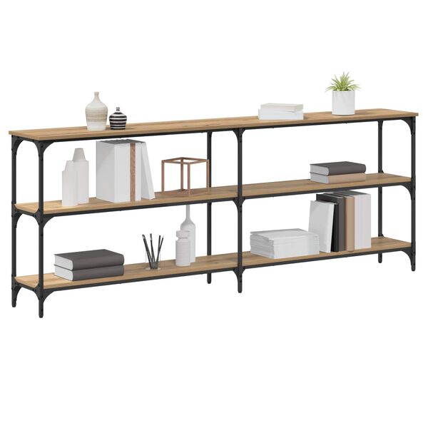 vidaXL Konzolna miza artisan hrast 200 x 29 x 75 cm