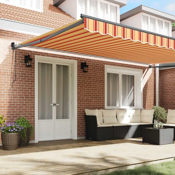 vidaXL Senčnik krema 500 x 300 x 165 cm Poliester in kovina