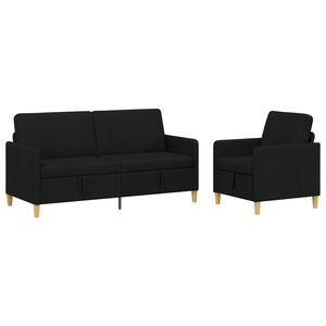 vidaXL Sofa set z shrambo 2 kos Črna Poliester