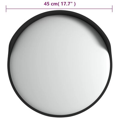 vidaXL Zunanje konveksno prometno ogledalo črno Ø45 cm polikarbonat