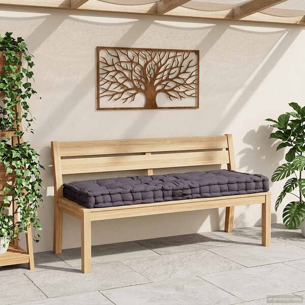 vidaXL Talna sedežna blazina za paleto bombaž 120x80x10 cm antracitna