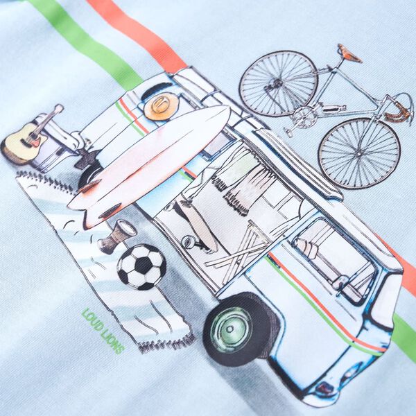 Otroška majica s kratkimi rokavi svetlo modra 140