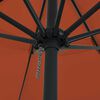vidaXL Vrtni dežnik Rdeča in črna 395 x 395 x 245 cm