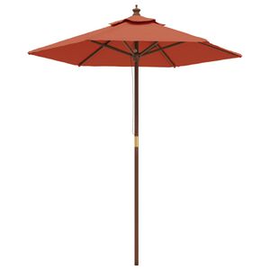 vidaXL Vrtni senčnik z lesenim drogom terakota 196x231 cm