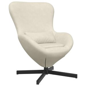 vidaXL Jajčast stol krema 63 x 73 x 90 cm Žamet